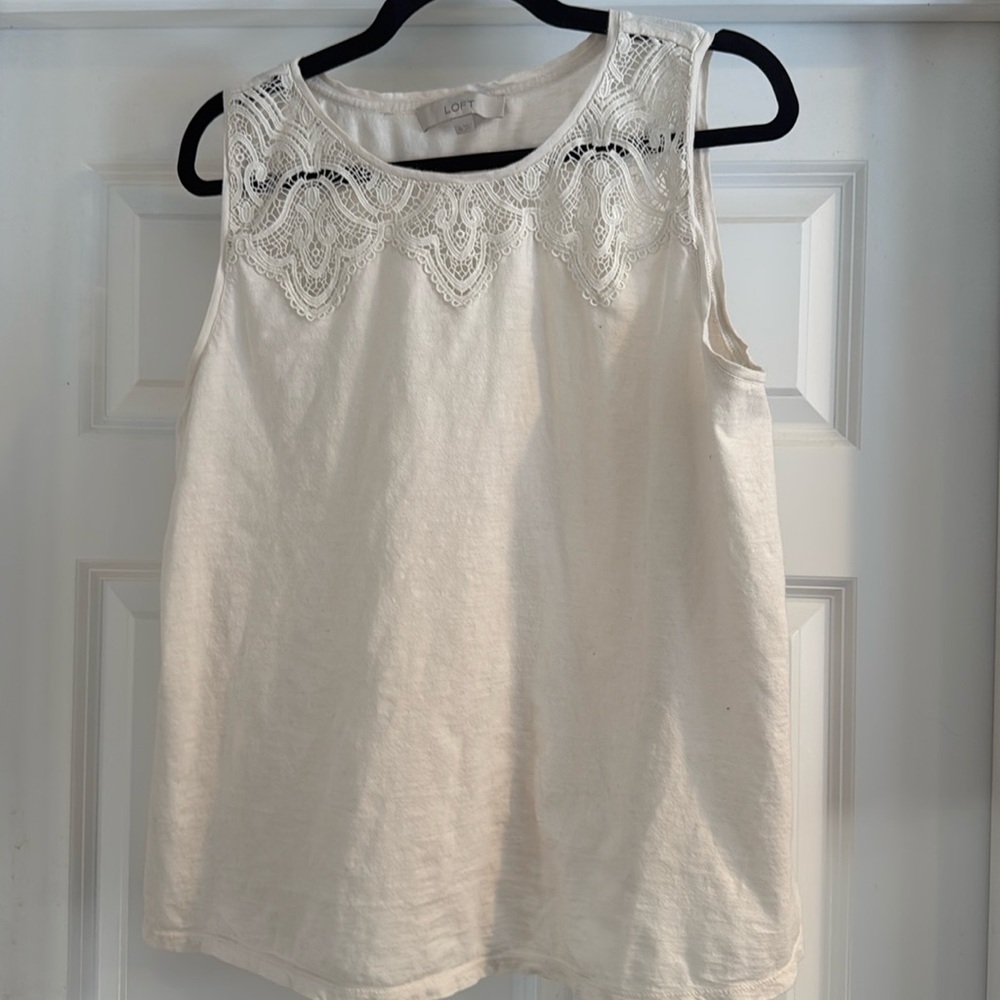 LOFT lace and cotton tank